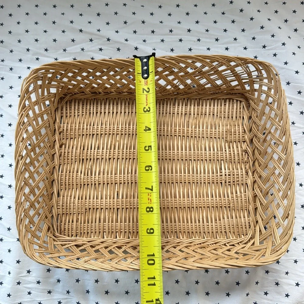 Vintage Rectangular Bread / Fruit / Storage / Decor Basket 13.5” x 10.5” EUC